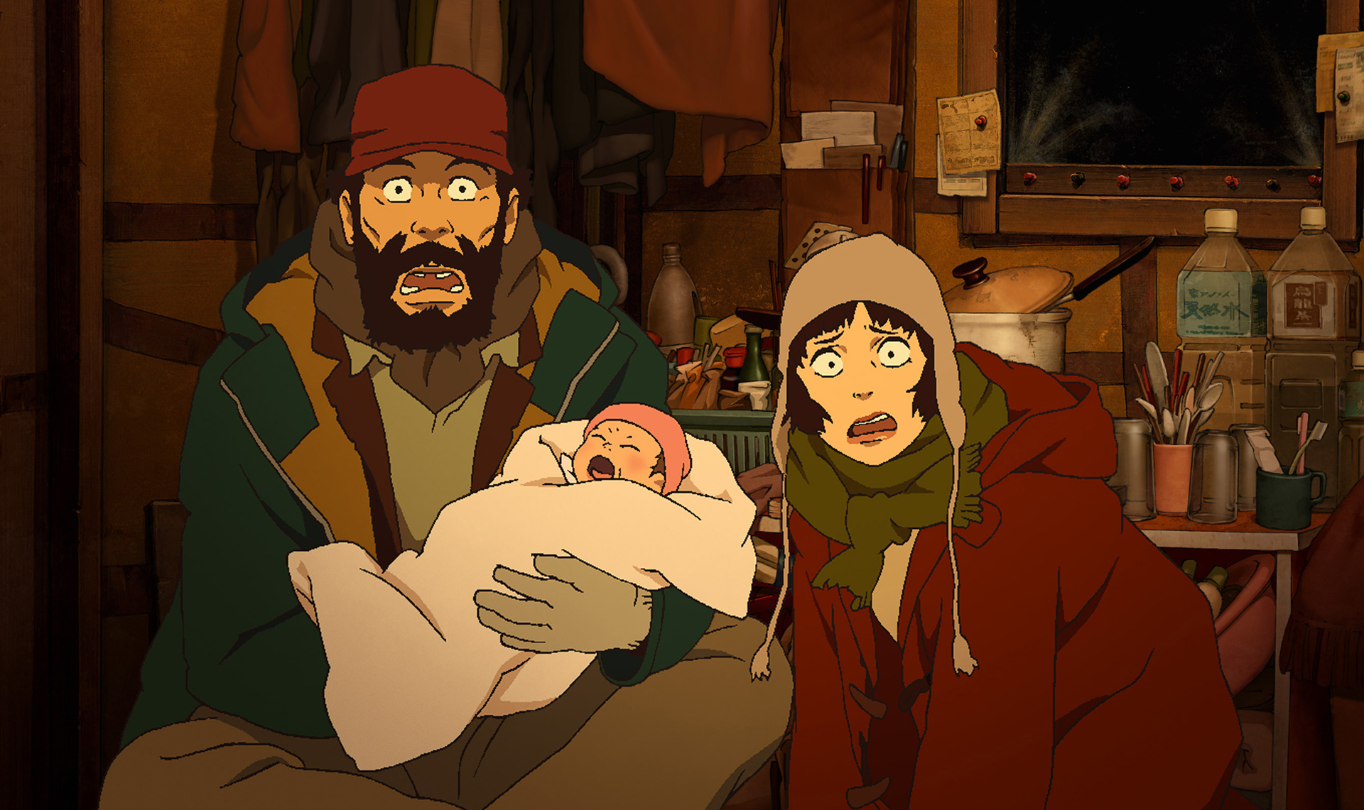 Stillbilde fra Tokyo Godfathers